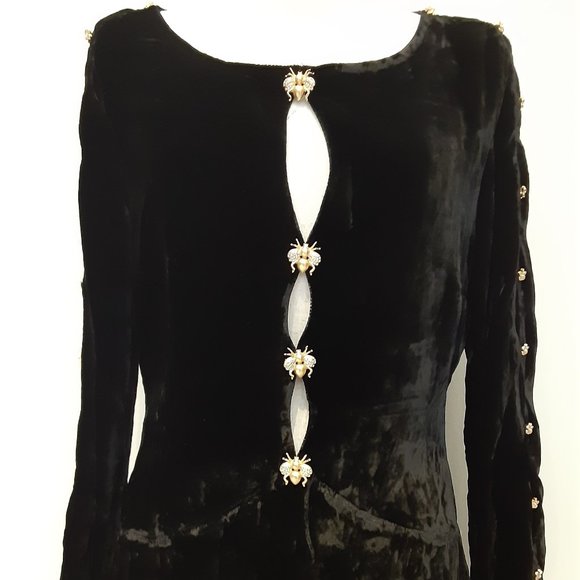 NWT FOR LOVE & LEMONS BLACK VELVET BEATRIX MINI DRESS - Picture 7 of 10